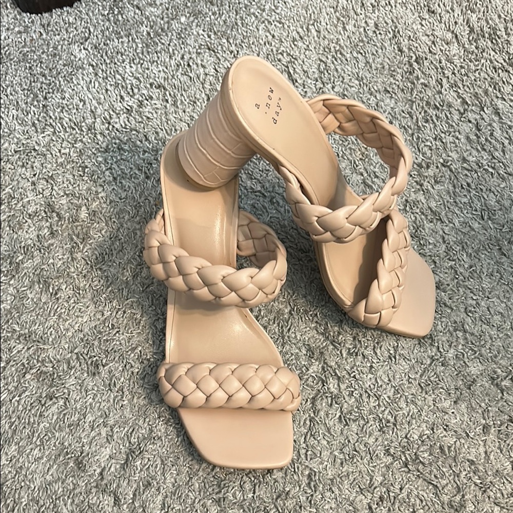 A New Day Tan Heels with Braided Details